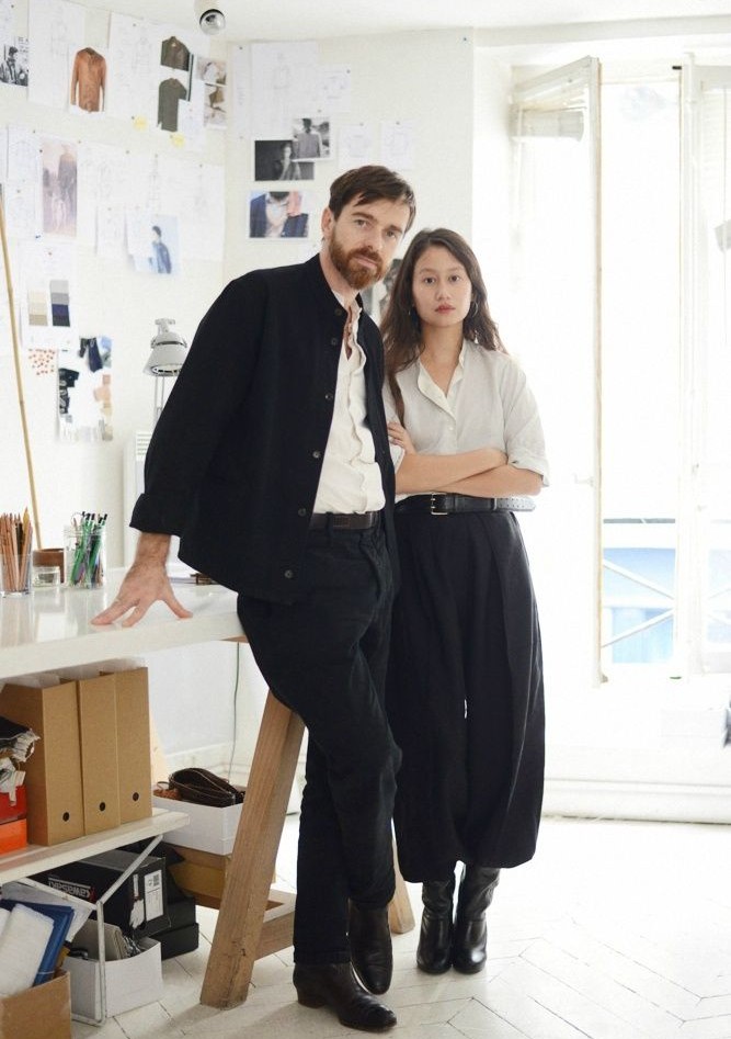 Designers Christophe Lemaire and Sarah-Linh Tran in their studio.