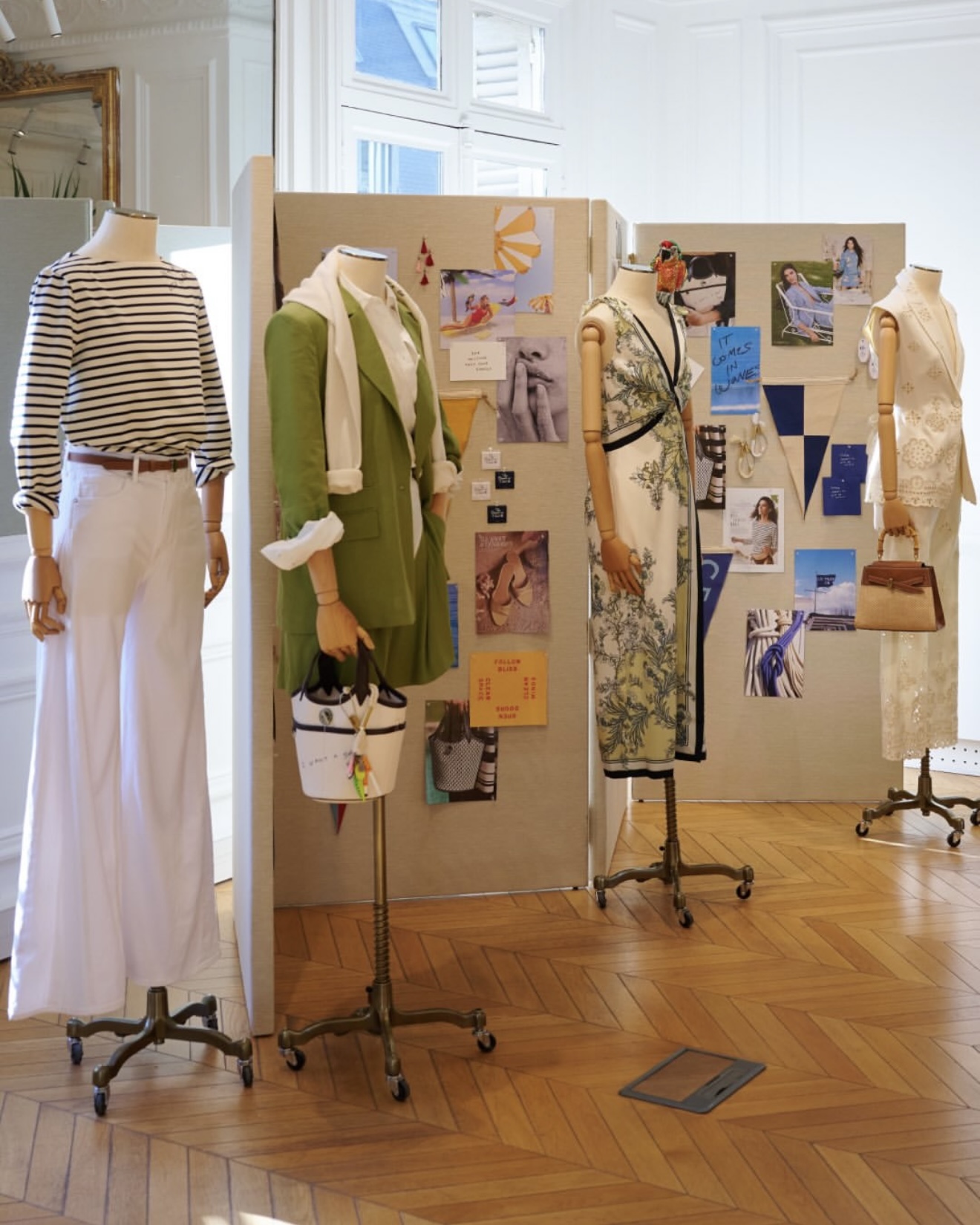 An interior view of the minimalist, light-filled Veronica Beard showroom.