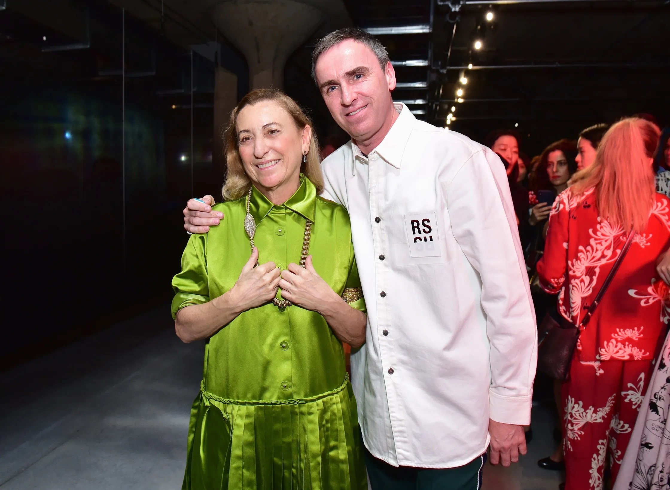 Miuccia Prada and Raf Simons at the Prada Resort 2019 show in New York