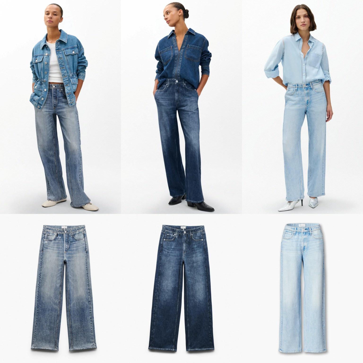 Multiple color options of rag & bone Miramar Wide-Leg Cotton Terry Pants.