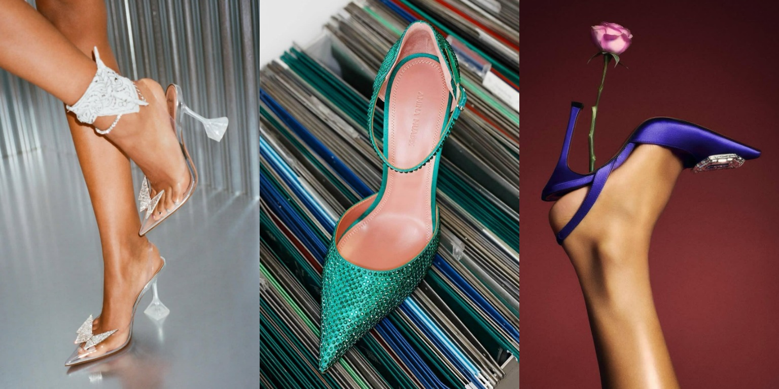 Different fabric used by Amina Muaddi