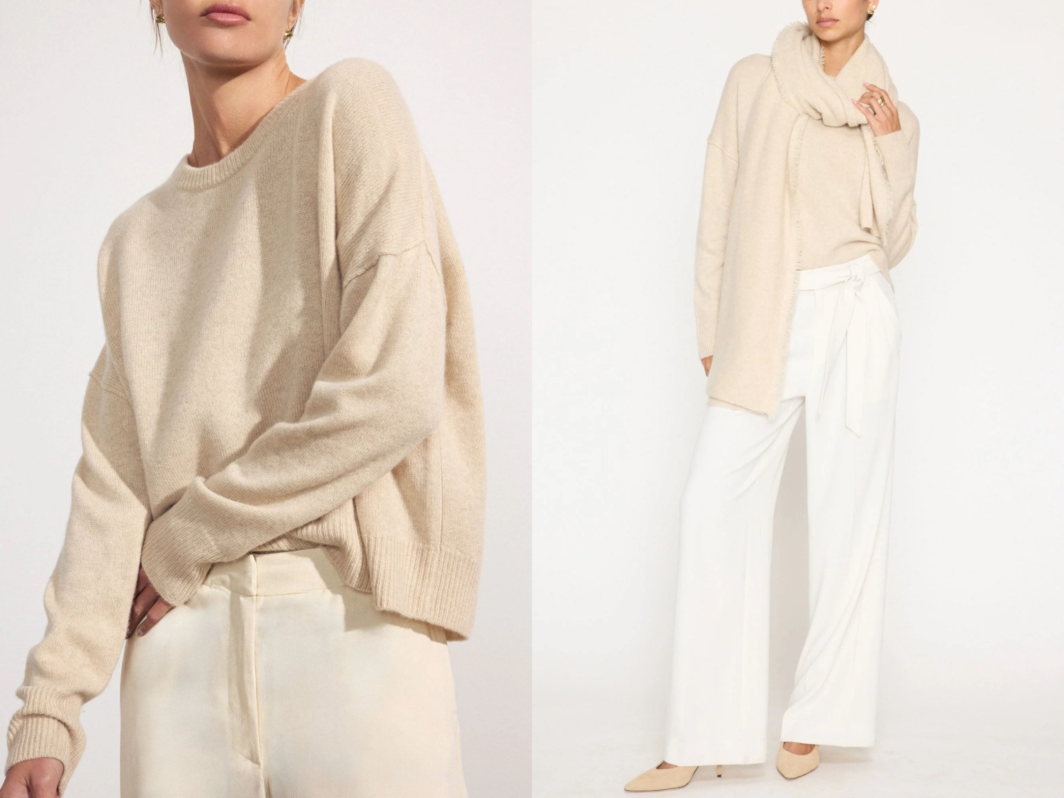 The classic Brochu Walker Everyday Cashmere Cardigan featuring a relaxed, draped shawl collar.