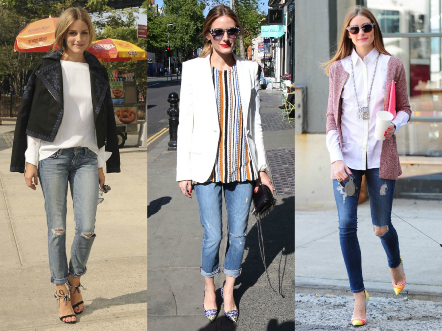 Anne Hathaway wearing classic AG Jeans in a street style edit.