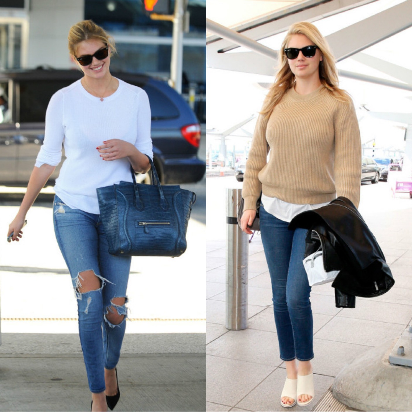 Kate Upton wearing classic jeans from Rag & Bone.
