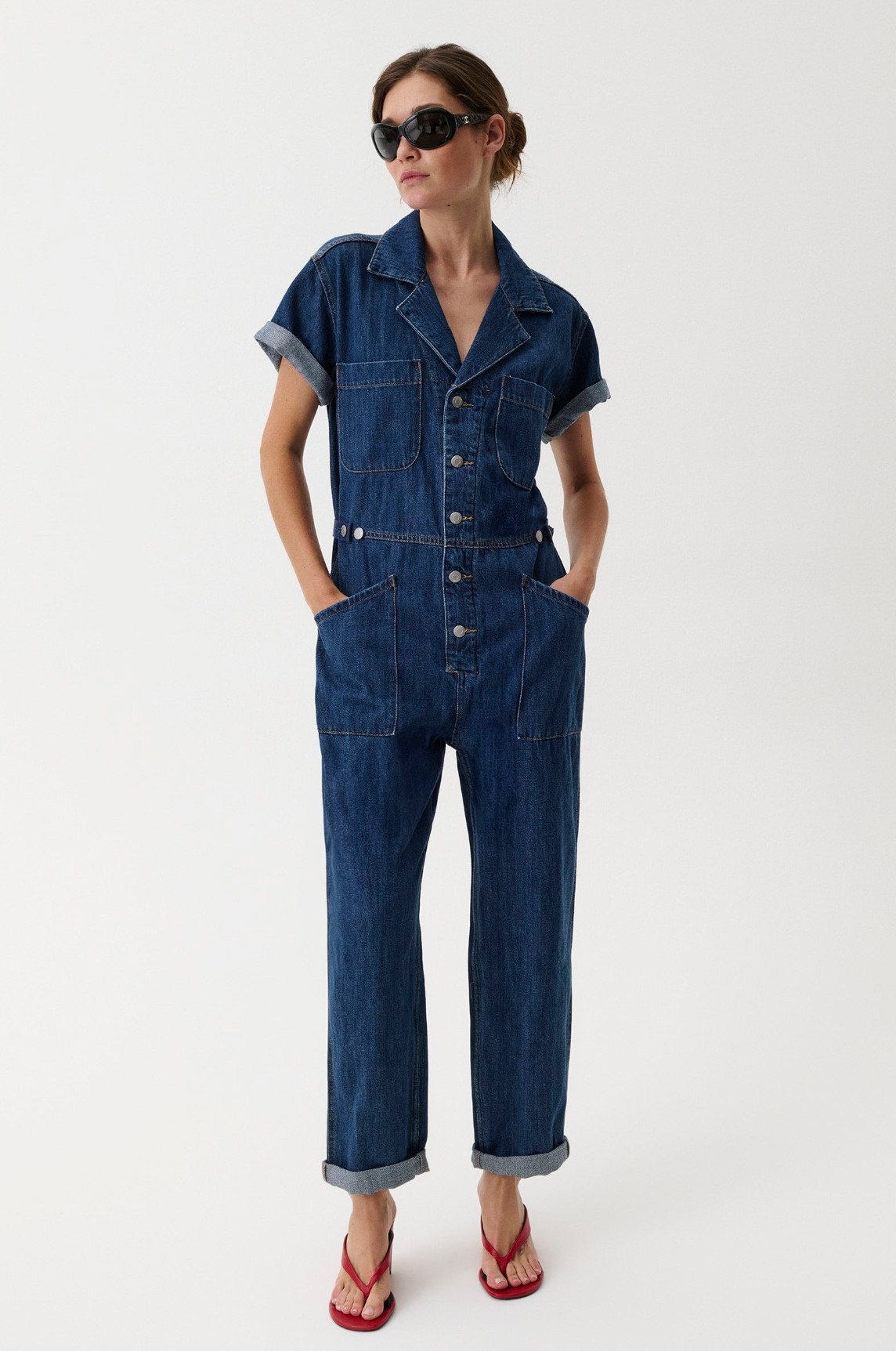 The best-selling PISTOLA Grover relaxed-fit denim utility jumpsuit with uncuffed inseam.