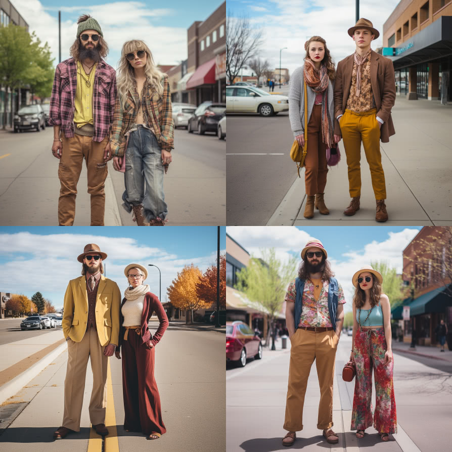 AI curated images of the average fashion style of individuals in Idaho