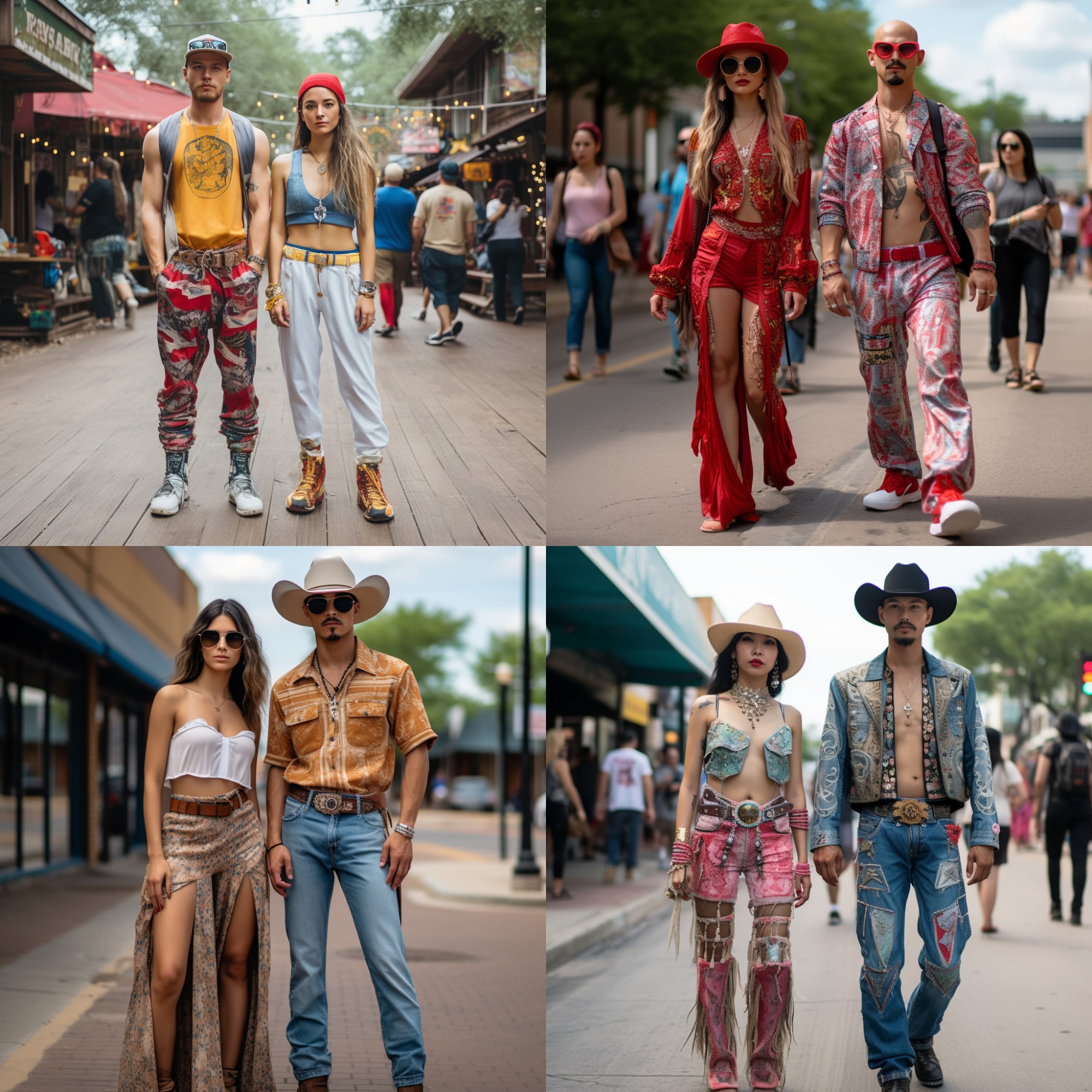 AI curated images of the average fashion style of individuals in Texas