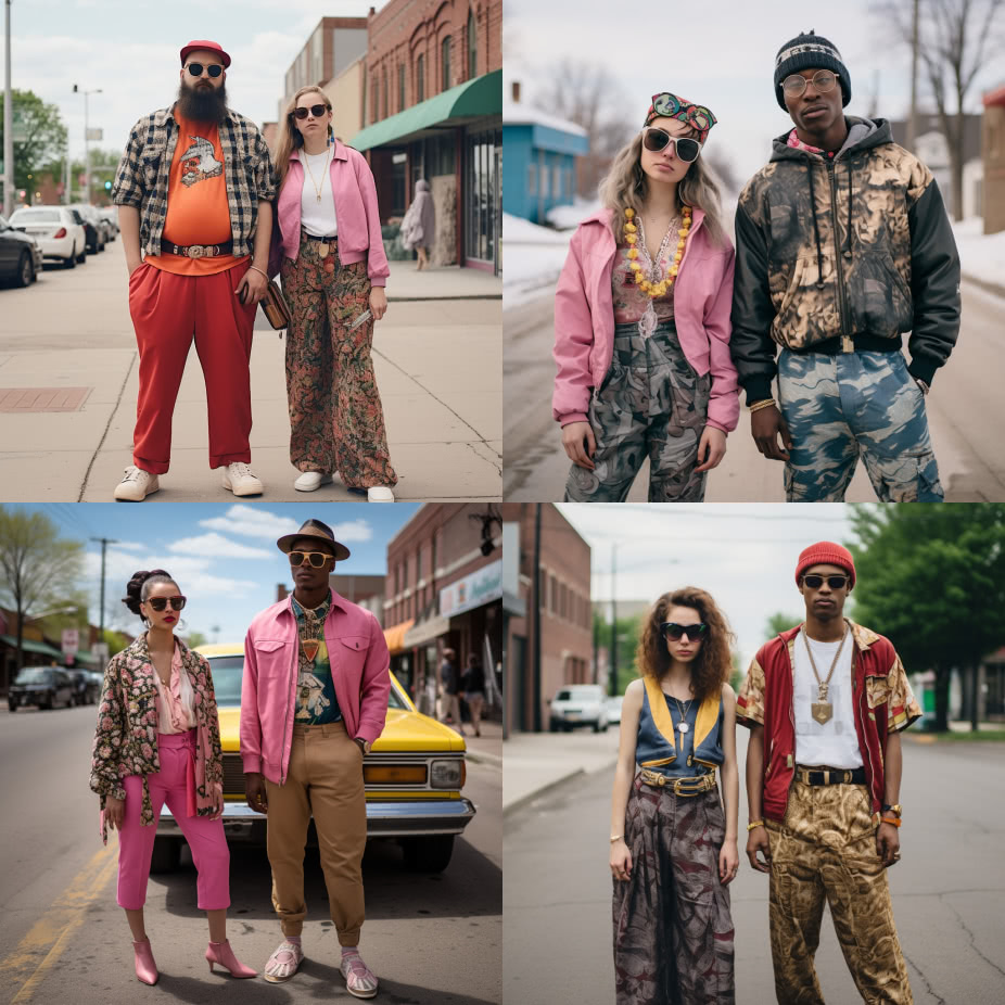 AI curated images of the average fashion style of individuals in Michigan