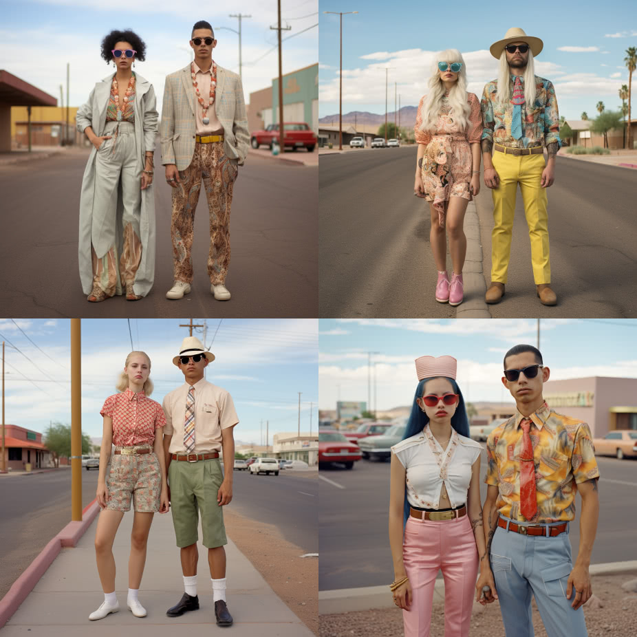 AI curated images of the average fashion style of individuals in Arizona