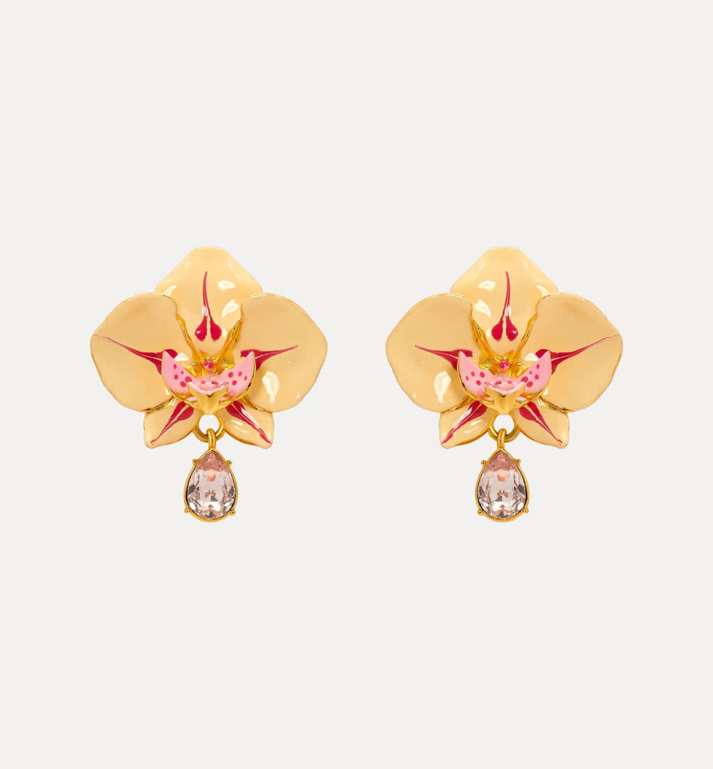 Oscar de la Renta Watercolor Orchid Clip-on Earrings
