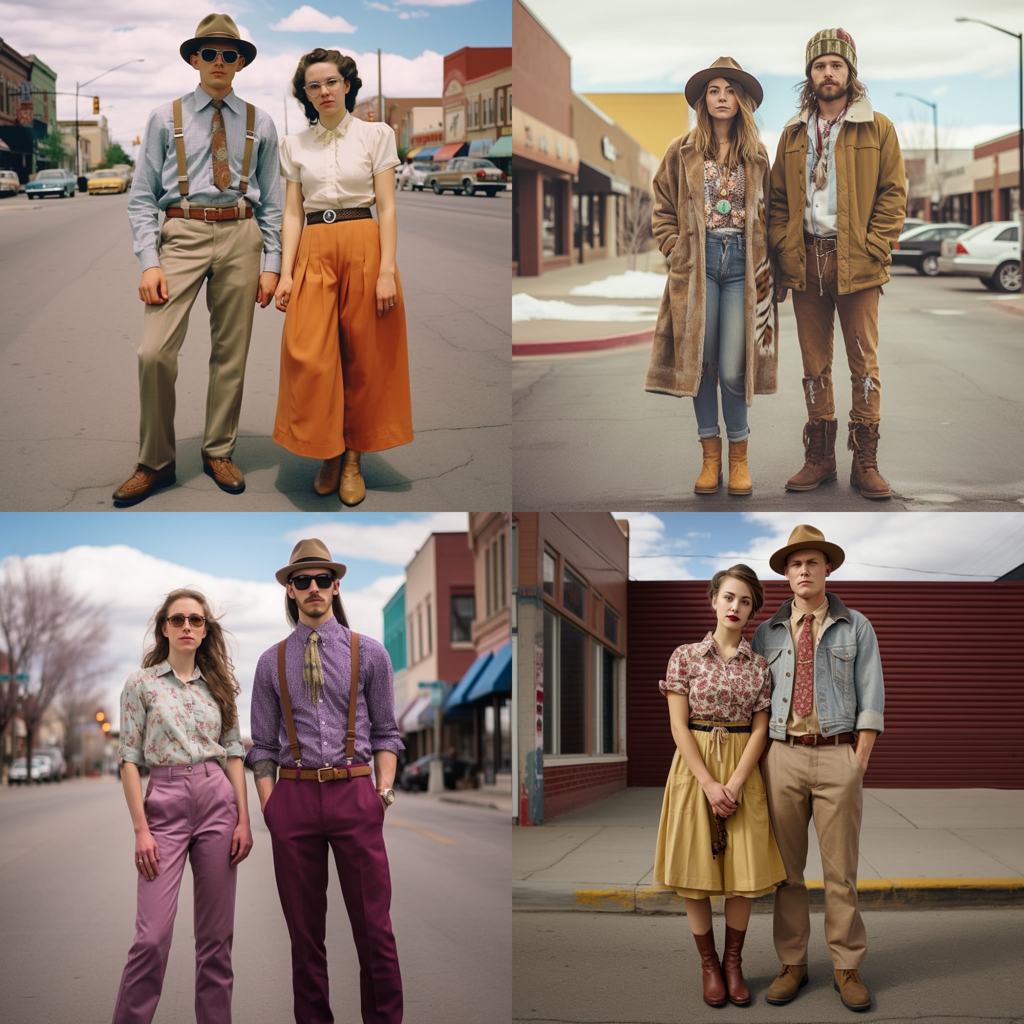 AI curated images of the average fashion style of individuals in Montana