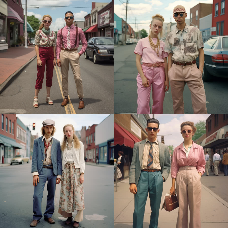 AI curated images of the average fashion style of individuals in Connecticut