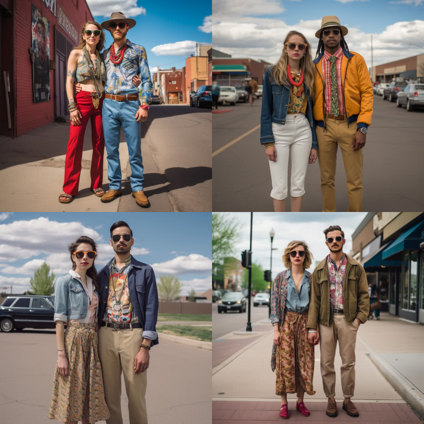 AI curated images of the average fashion style of individuals in Colorado