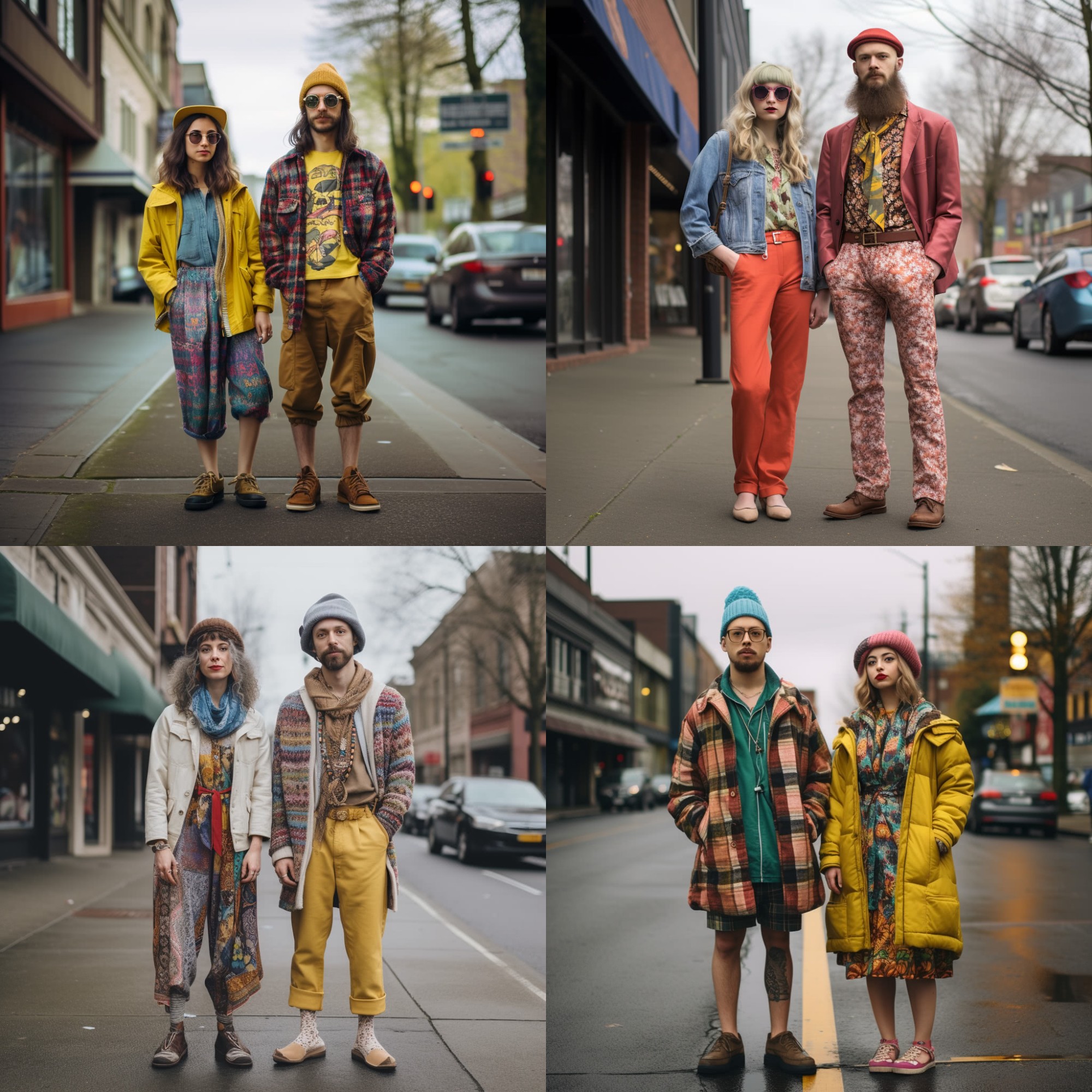 AI curated images of the average fashion style of individuals in Oregon