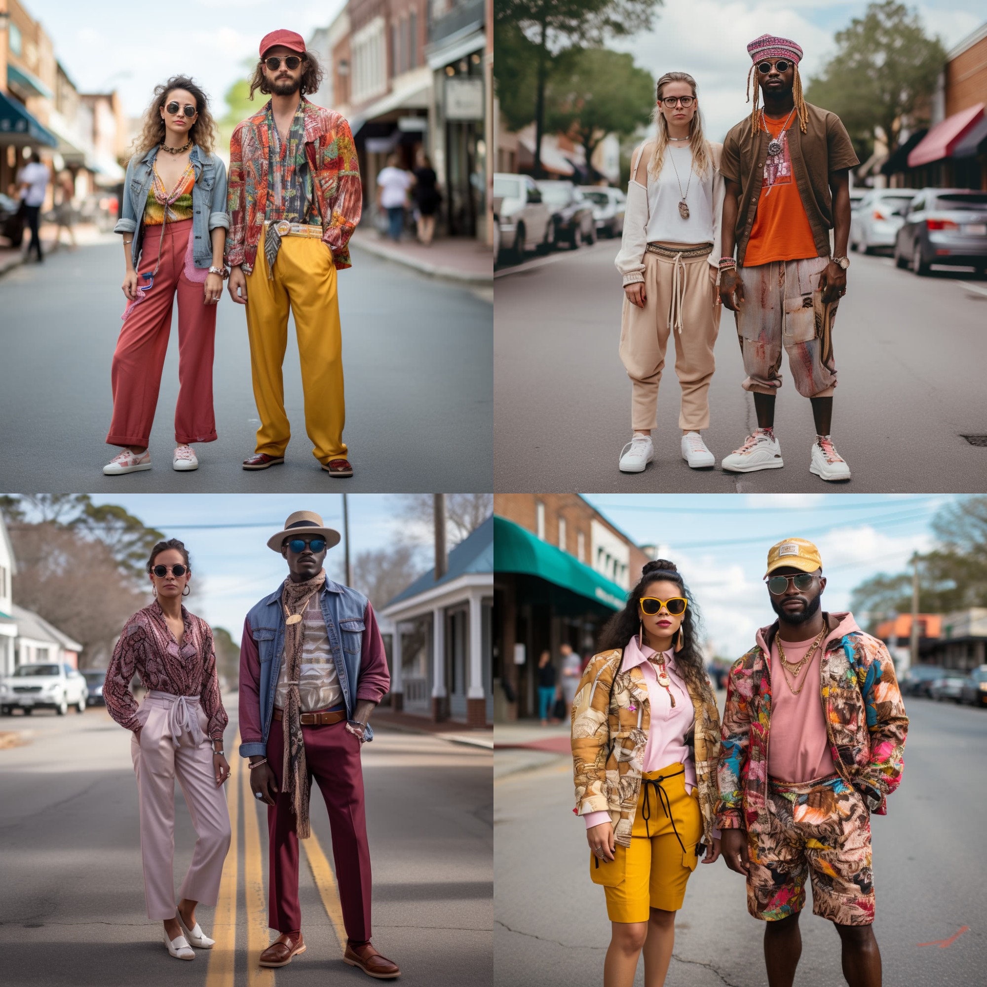 AI curated images of the average fashion style of individuals in South Carolina