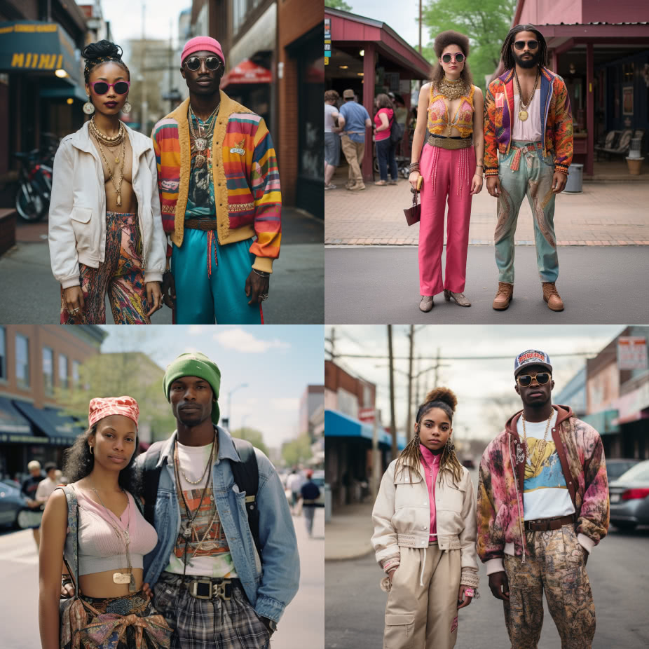 AI curated images of the average fashion style of individuals in Georgia