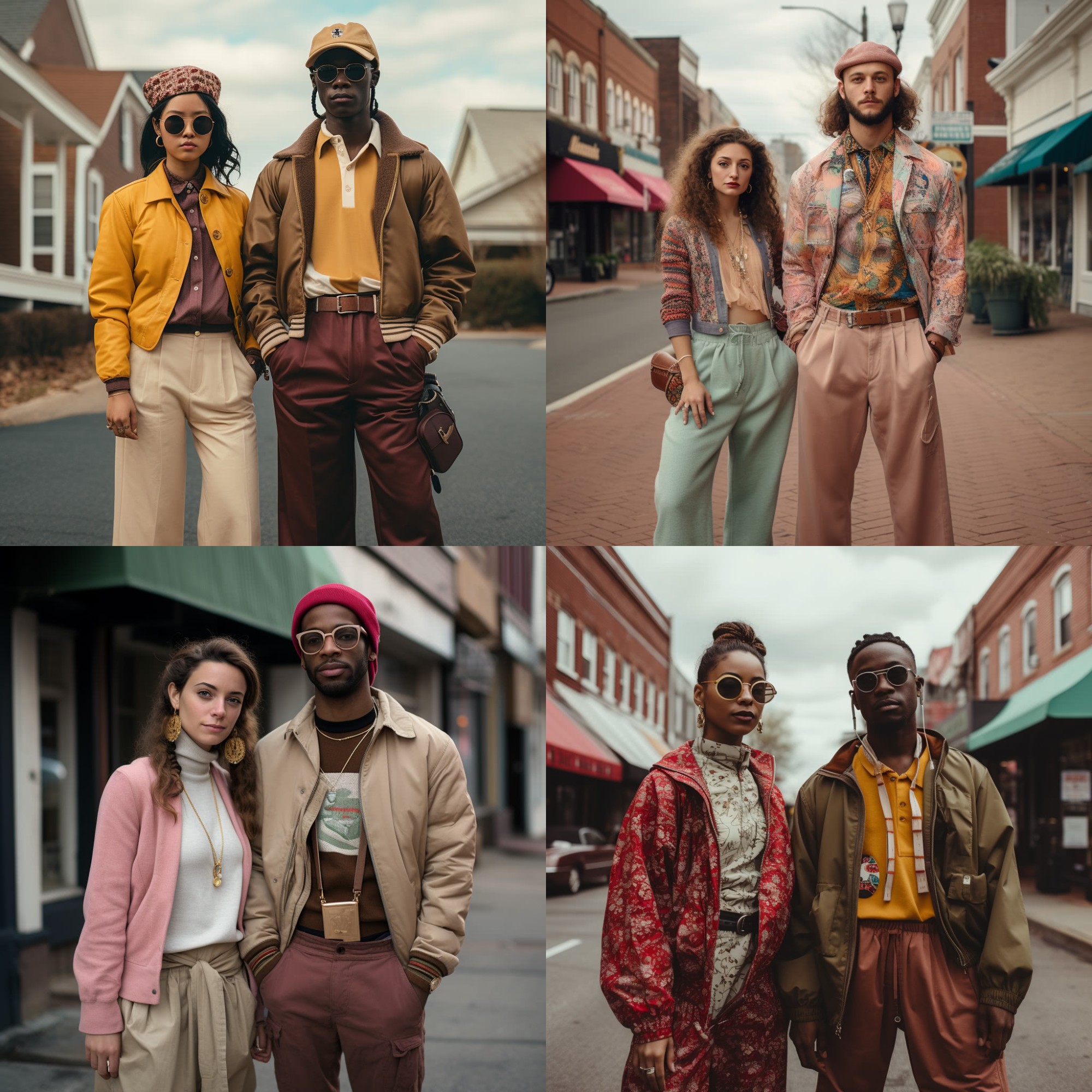 AI curated images of the average fashion style of individuals in Virginia