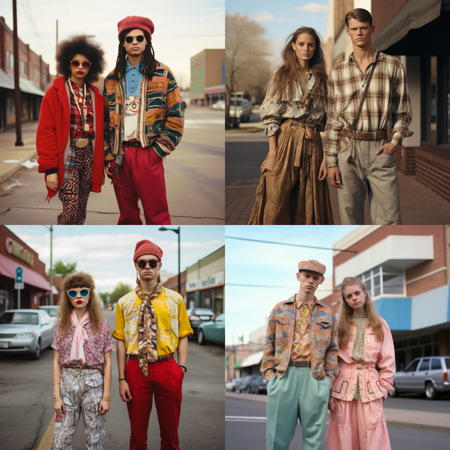 AI curated images of the average fashion style of individuals in Arkansas