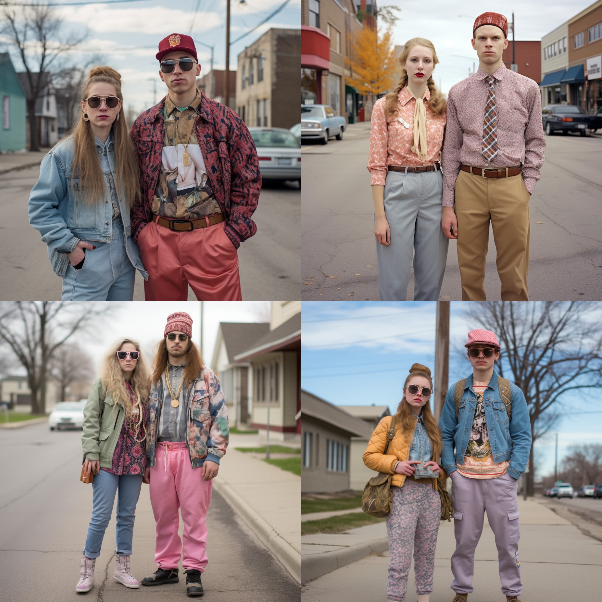 AI curated images of the average fashion style of individuals in Wisconsin