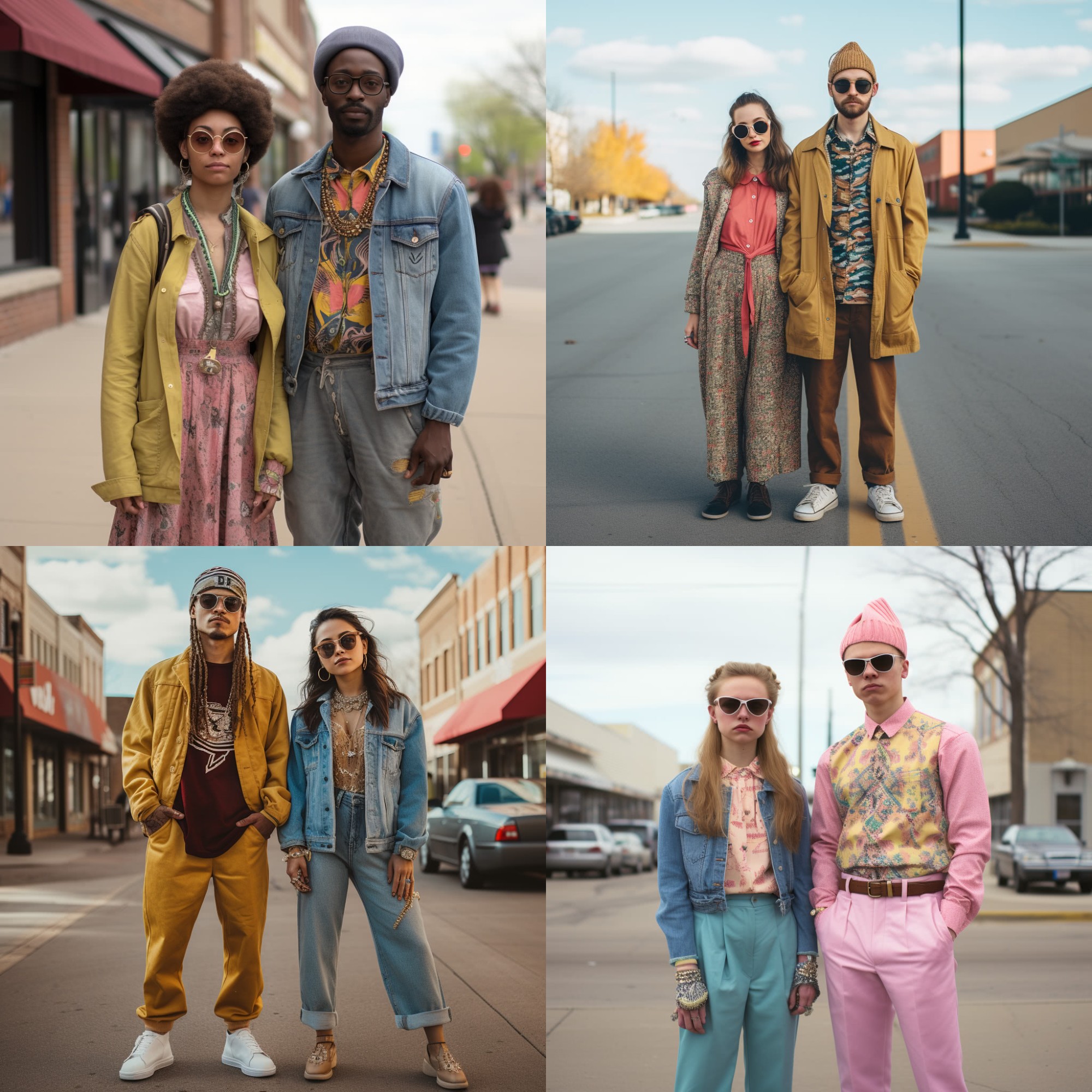 AI curated images of the average fashion style of individuals in Kansas