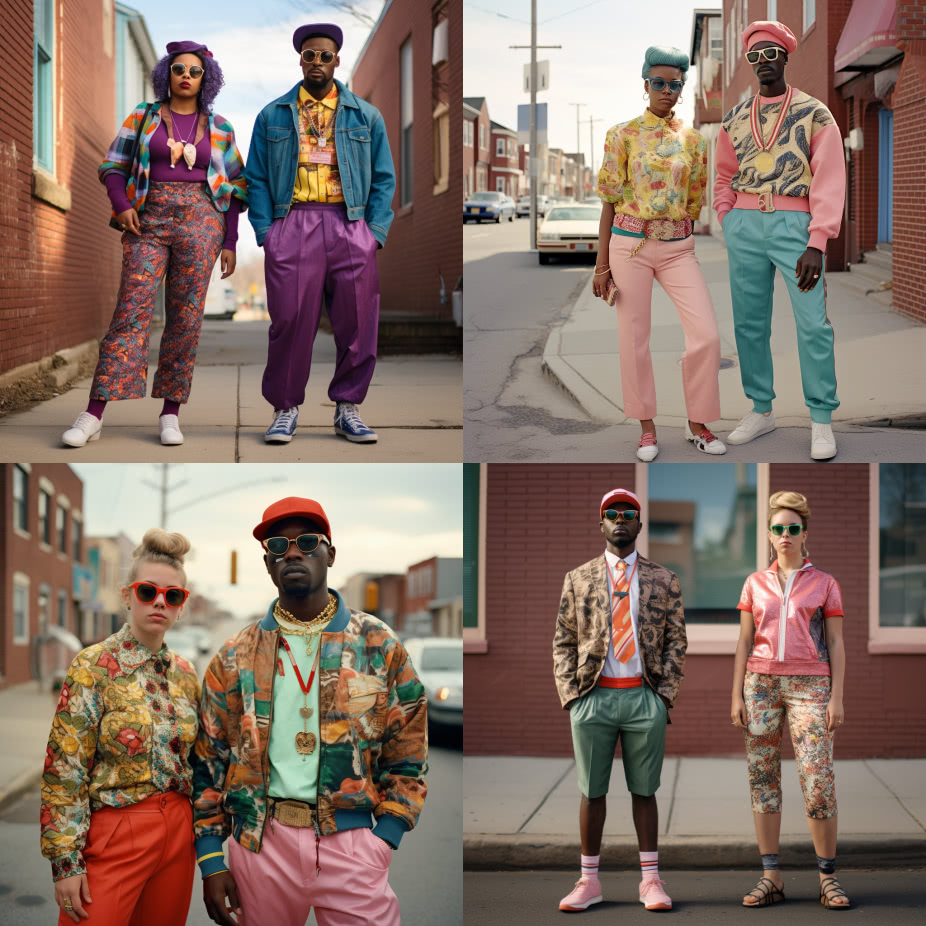 AI curated images of the average fashion style of individuals in Maryland