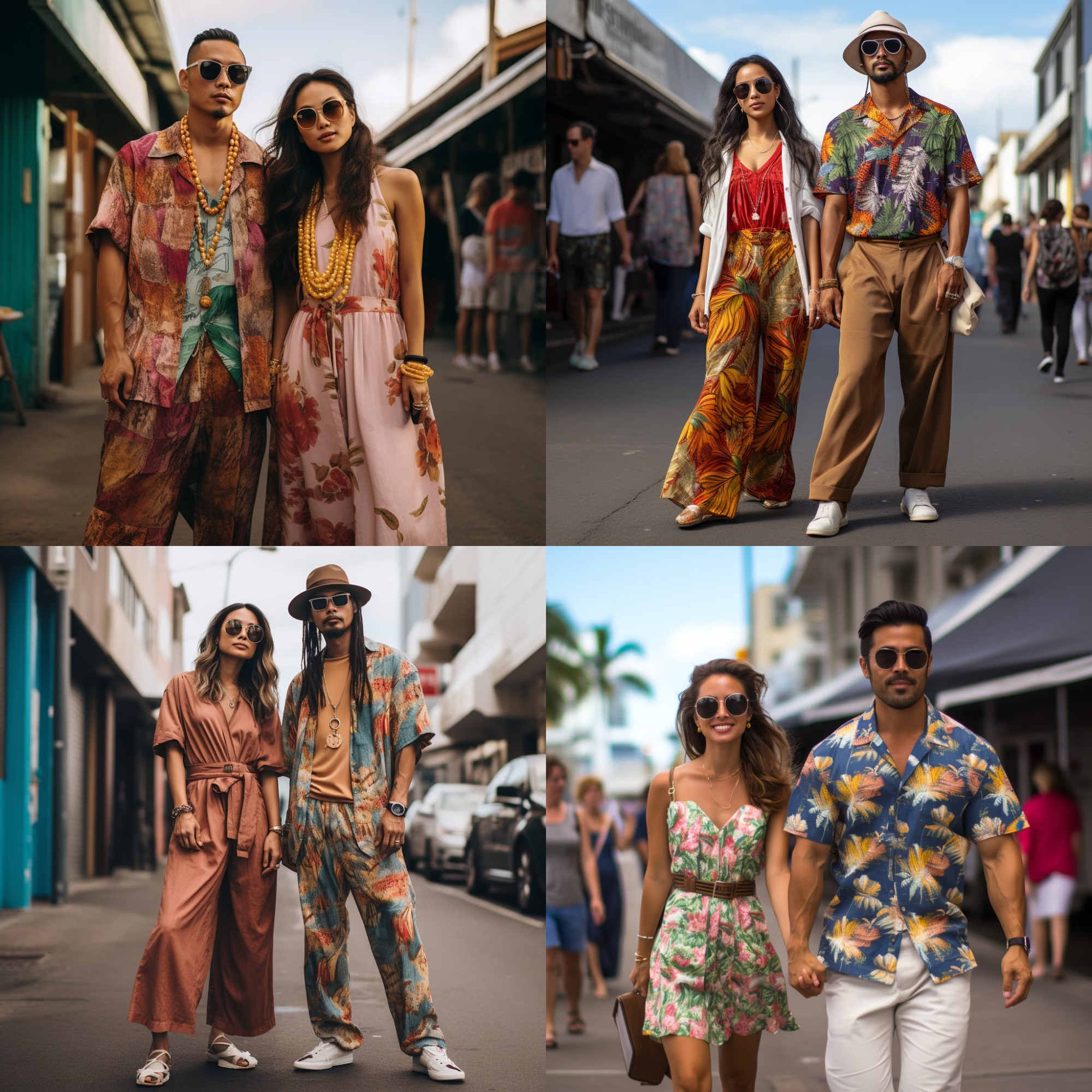 AI curated images of the average fashion style of individuals in Hawaii