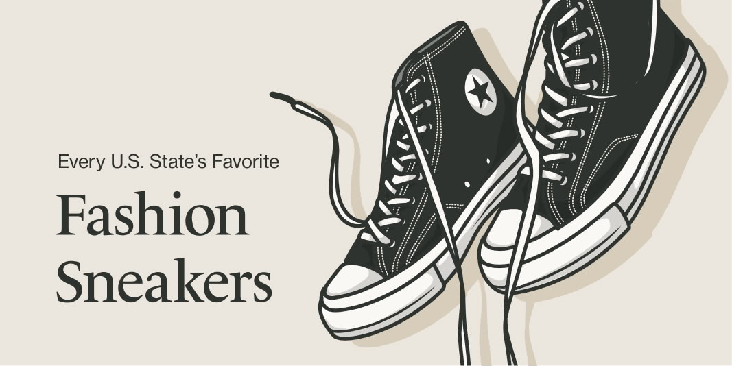 A featured image depicting various sneaker styles to represent the variety of brands and models popular across the U.S.
