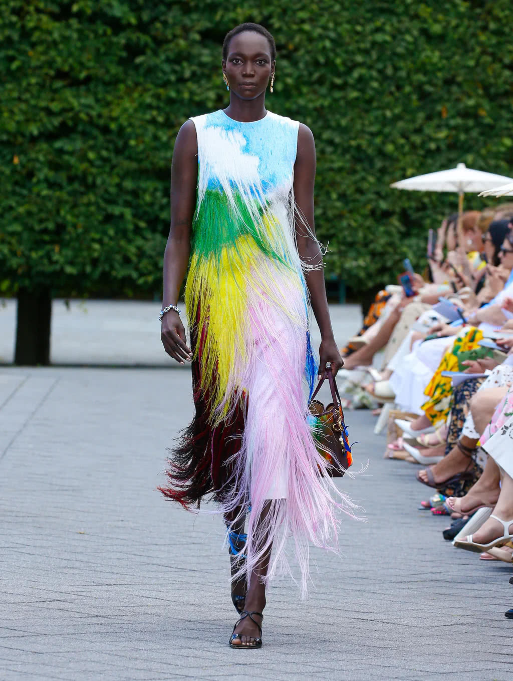 Oscar de la Renta 2025 Pre-Spring Watercolor Fringe Cocktail Dress