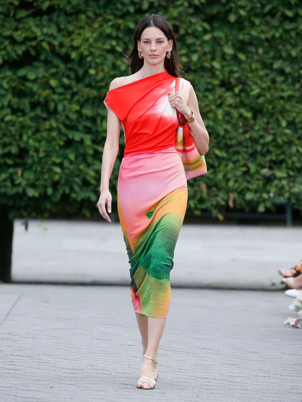 Oscar de la Renta 2025 Pre-Spring Abstract Watercolor Jersey Dress