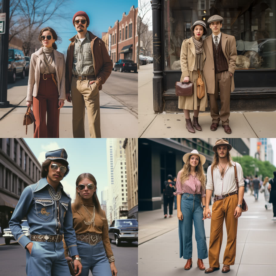 AI curated images of the average fashion style of individuals in Illinois
